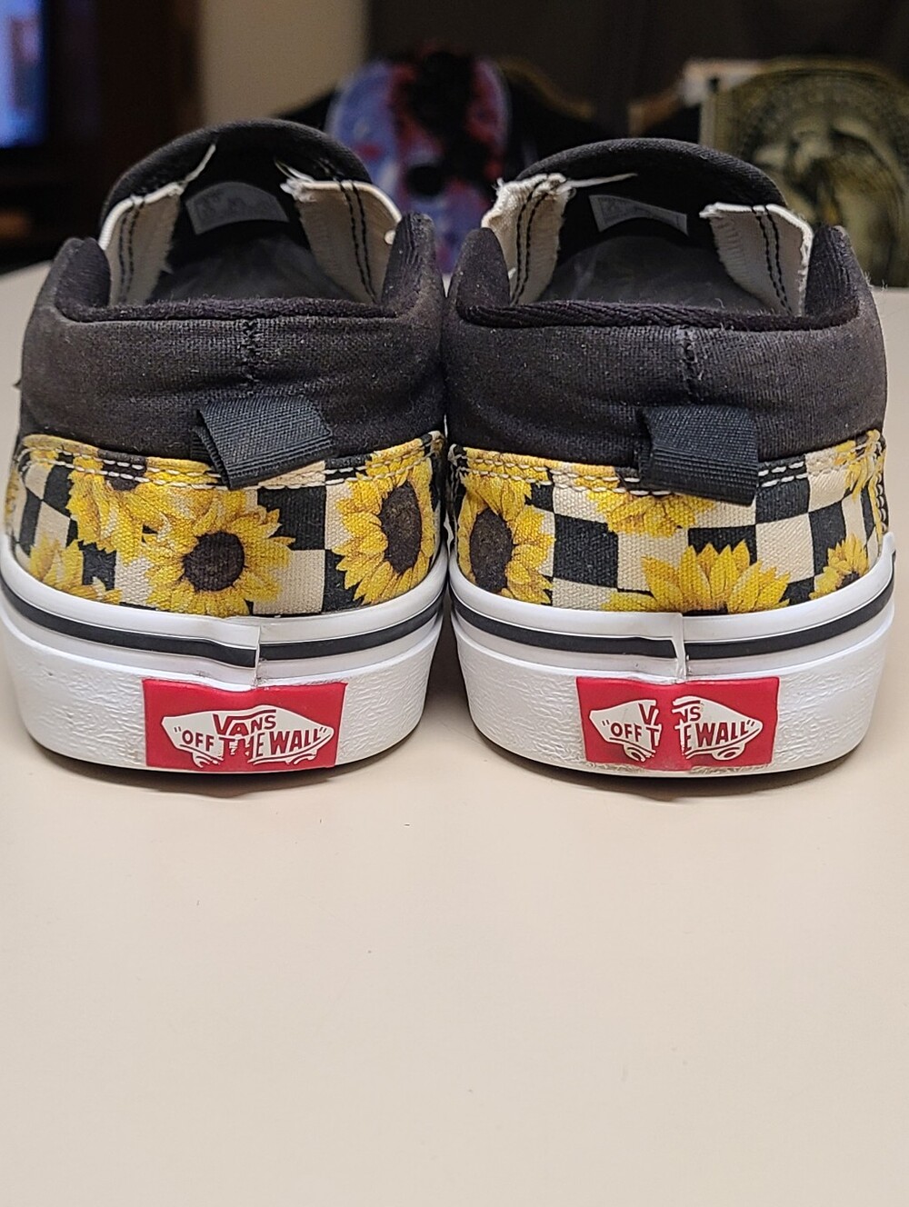 Vans Asher Sunflower Checkerboard casual skateboard slip on sneakers size 7.5 - Picture 6 of 10